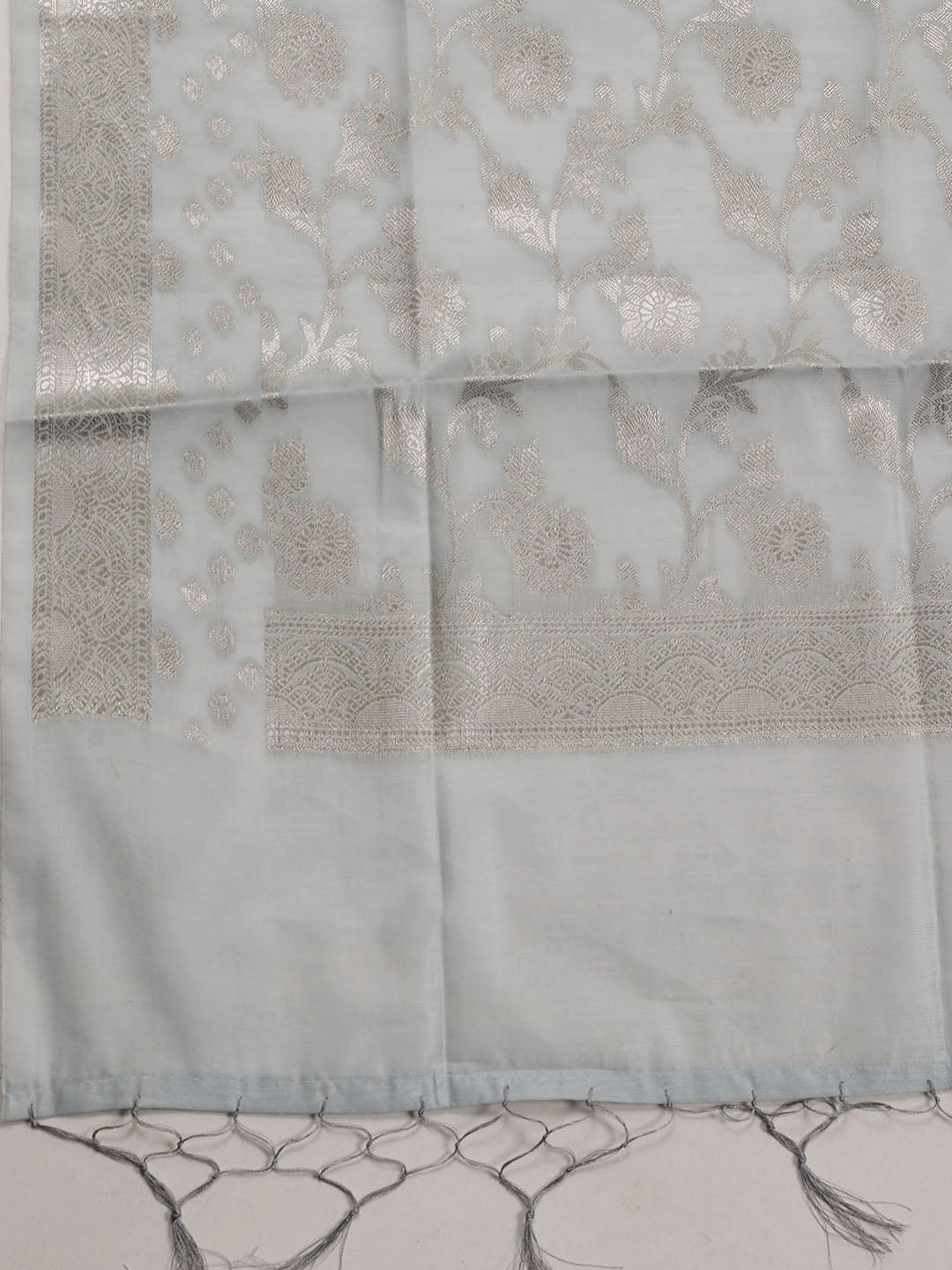 Woven Chanderi Unstitched Suit With Dupatta