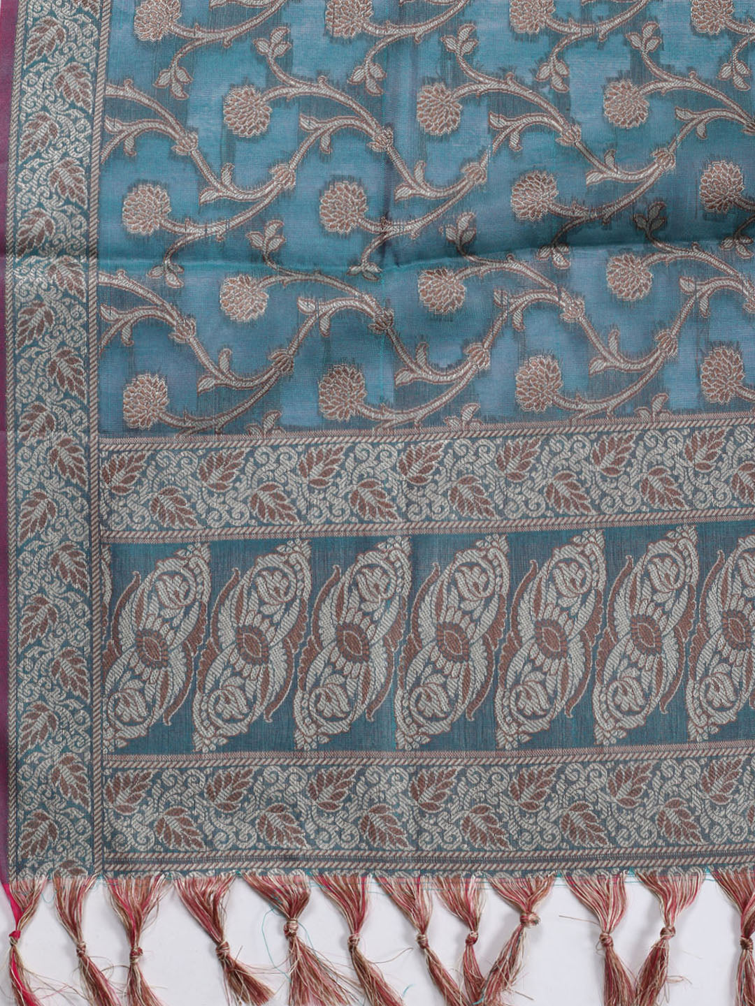 Woven Chanderi Unstitched Suit Piece With Dupatta