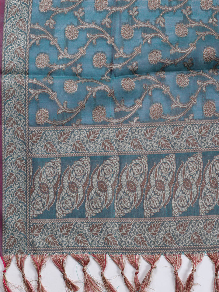 Woven Chanderi Unstitched Suit Piece With Dupatta
