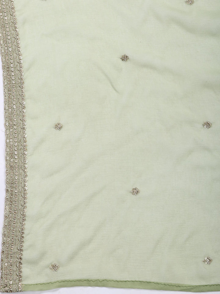 Neck Embroidered Tissue Unstitched Suit With Dupatta