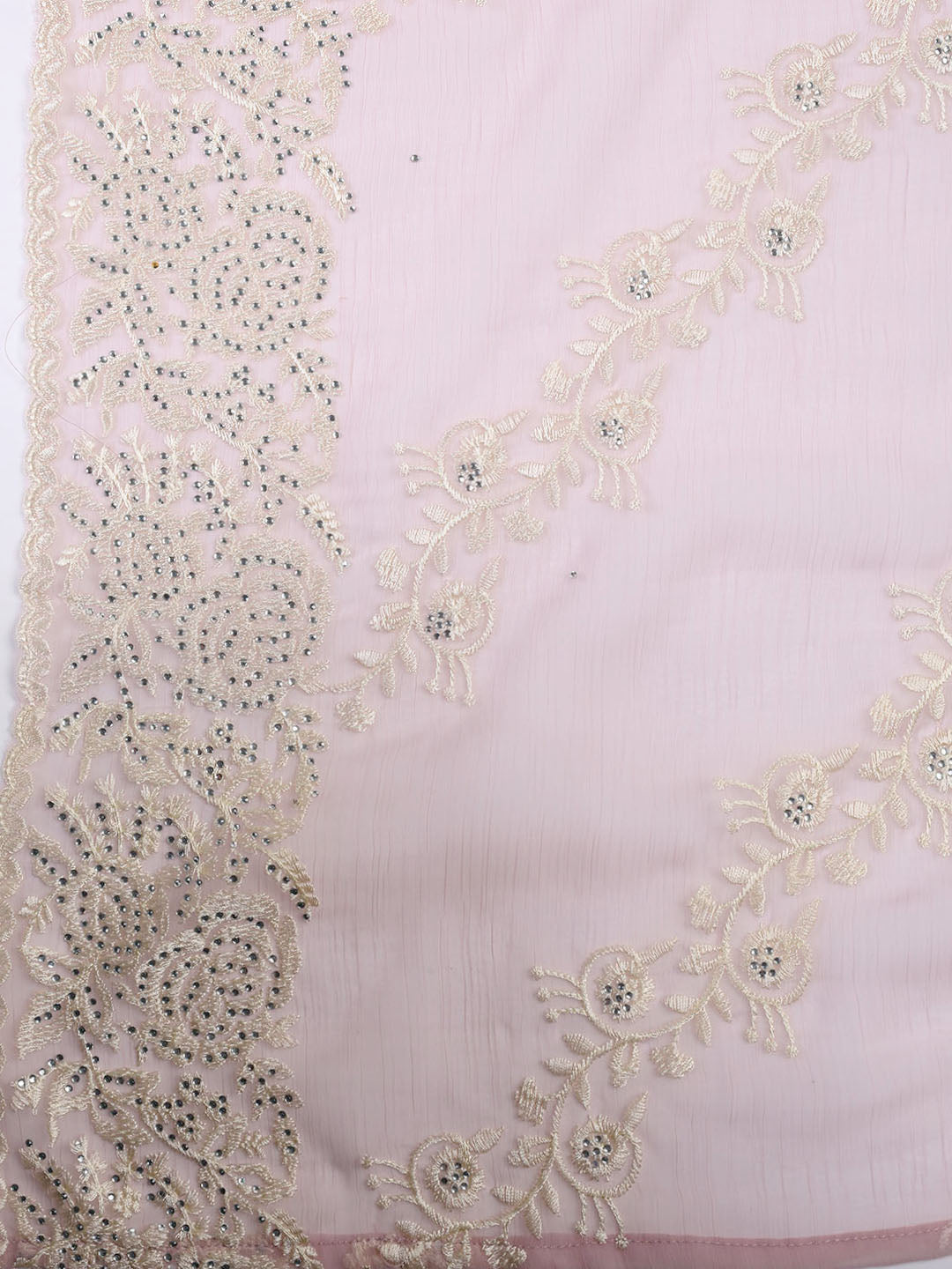 Embroidered Organza Unstitched Suit With Dupatta