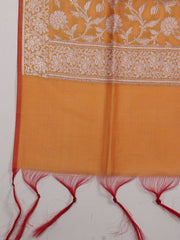 Woven Banarasi Chanderi Unstitched Suit With Dupatta