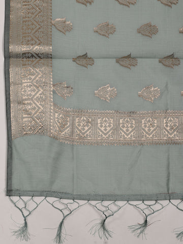 Woven Chanderi Unstitched Suit With Dupatta