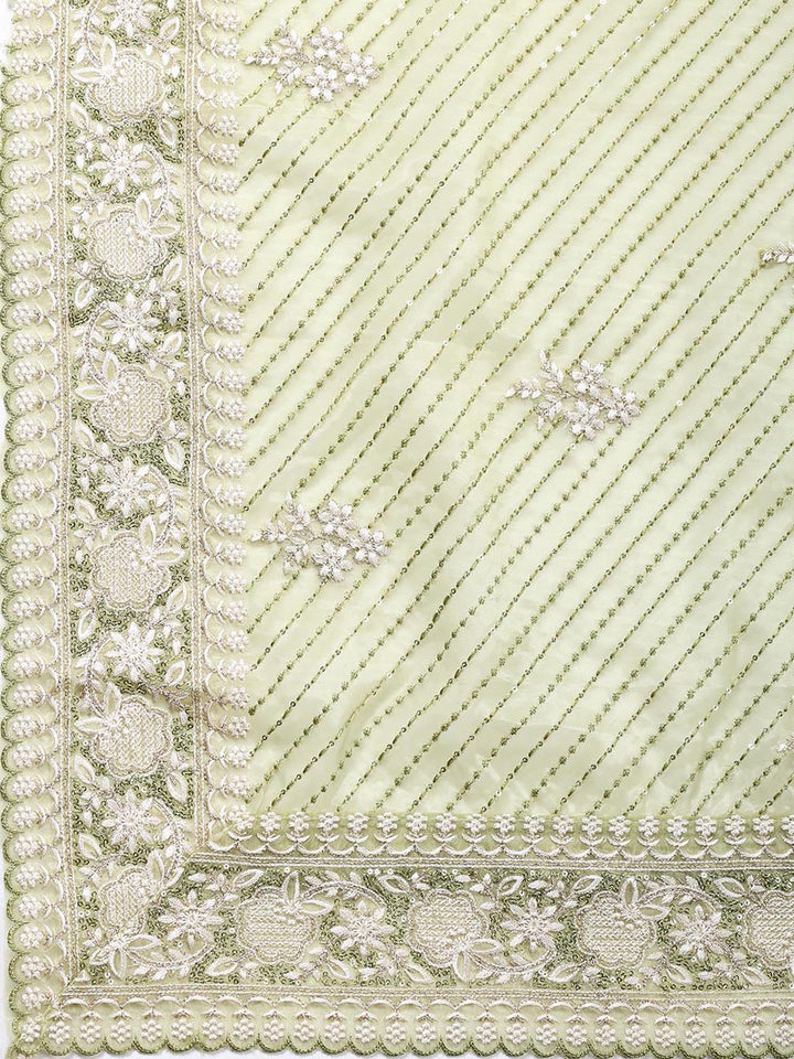 Embroidered Organza Unstitched Suit Piece With Dupatta