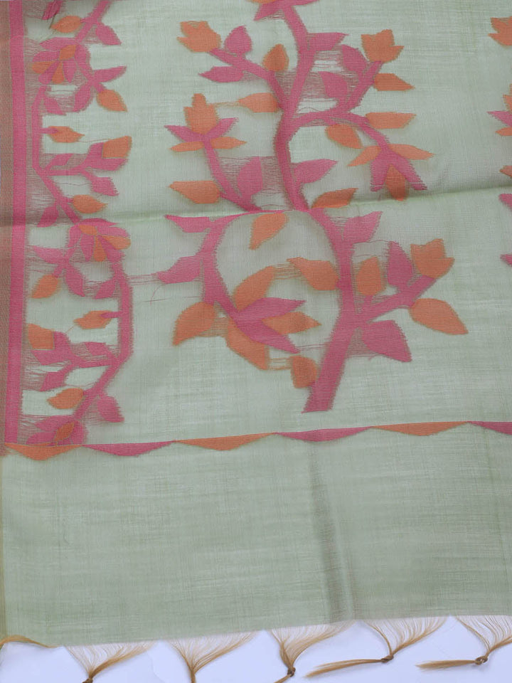 Jamdani Chanderi Unstitched Suit Piece With Dupatta