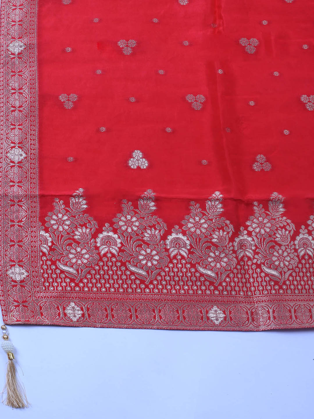 Embroidery Chanderi Unstitched Suit With Dupatta