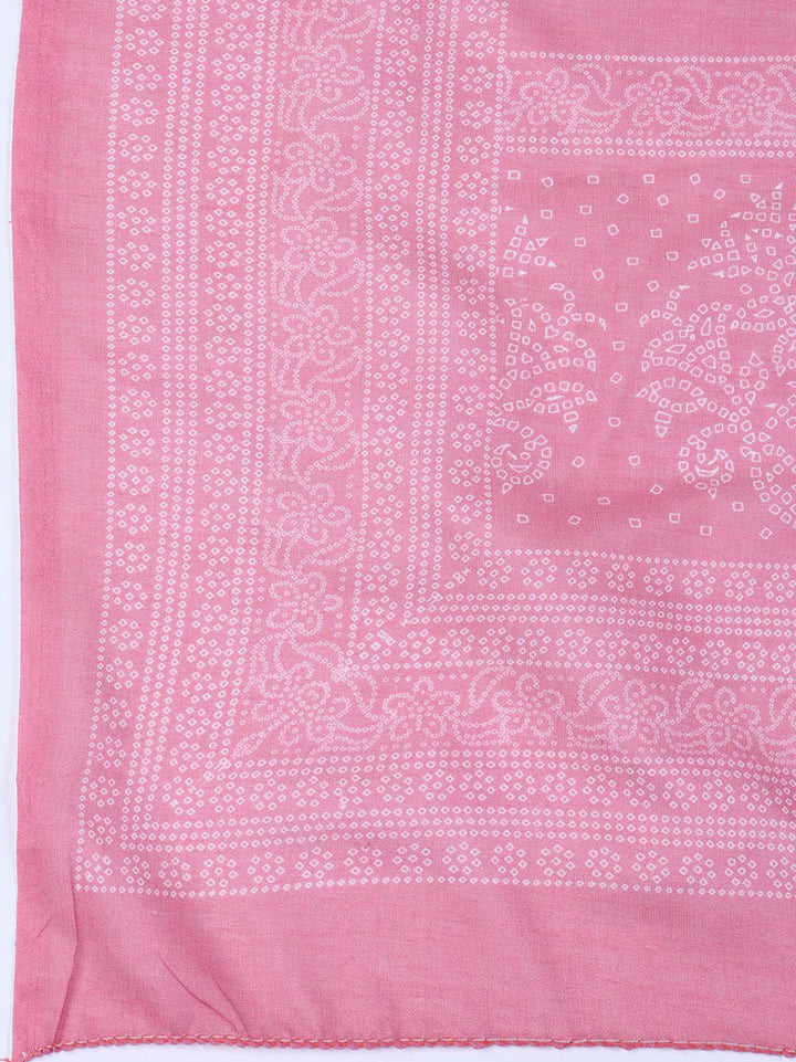 Neck Work Cotton Blend Unstitched Suit With Dupatta