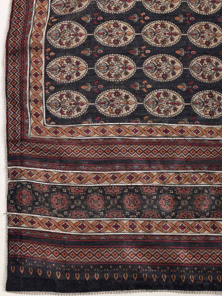 Neck Embroidery Tussar Unstitched Suit Piece With Dupatta