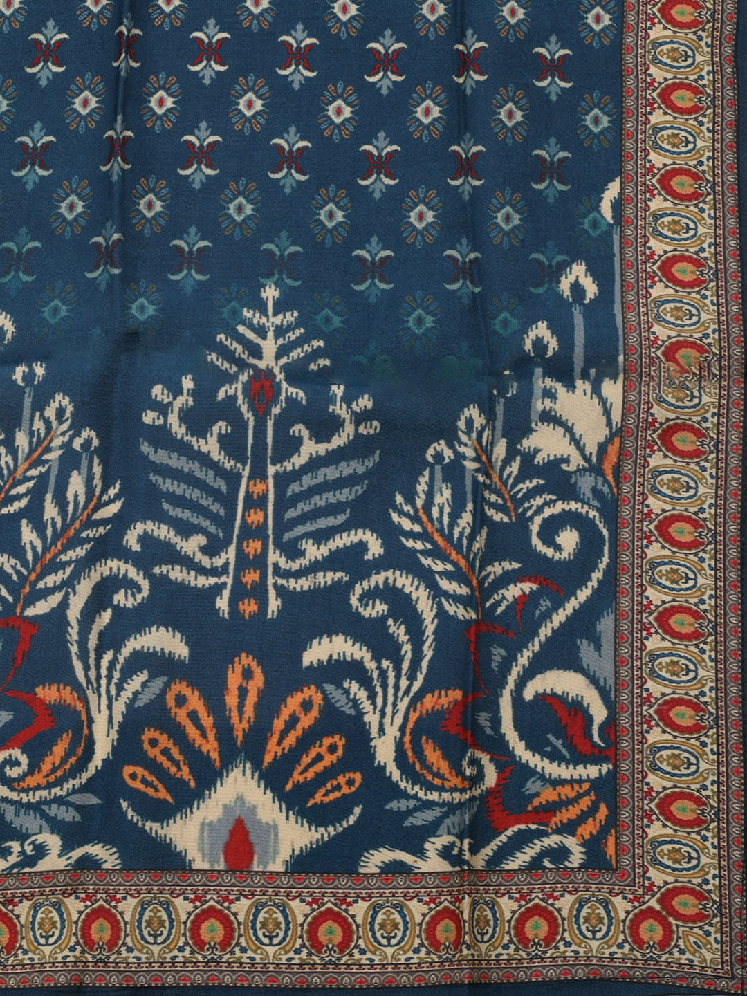Printed Chanderi Unstitched Suit Piece With Dupatta