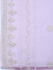 Embroidered Organza Unstitched Suit With Dupatta