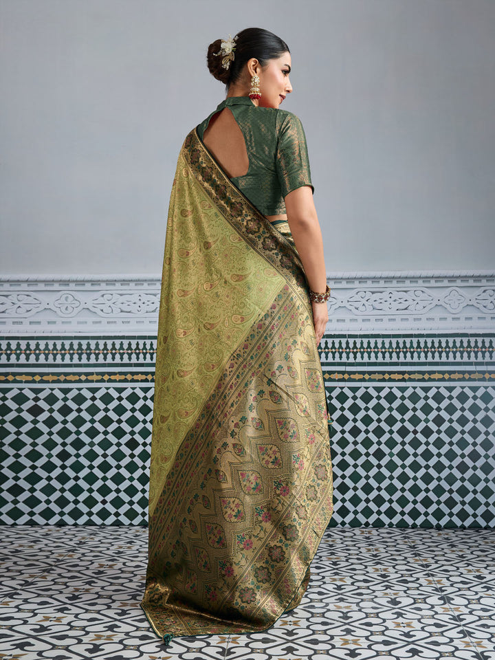 Woven Design Meenakari Kanjivaram Silk Saree