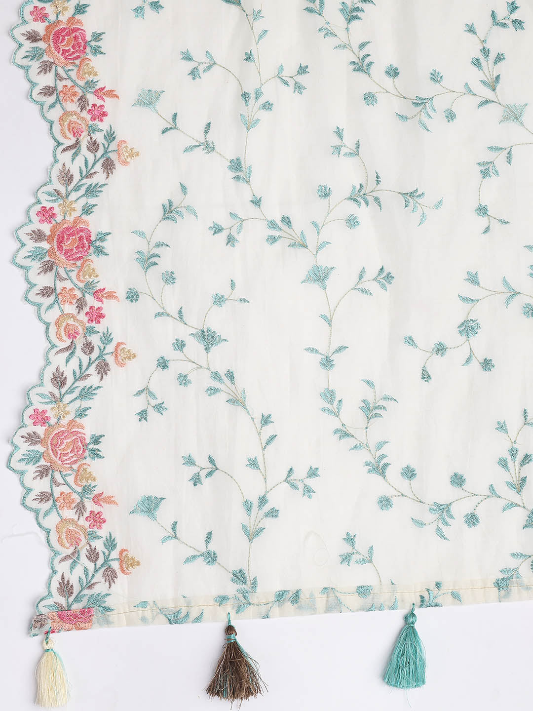 Embroidery Border Chanderi Unstitched Suit With Dupatta