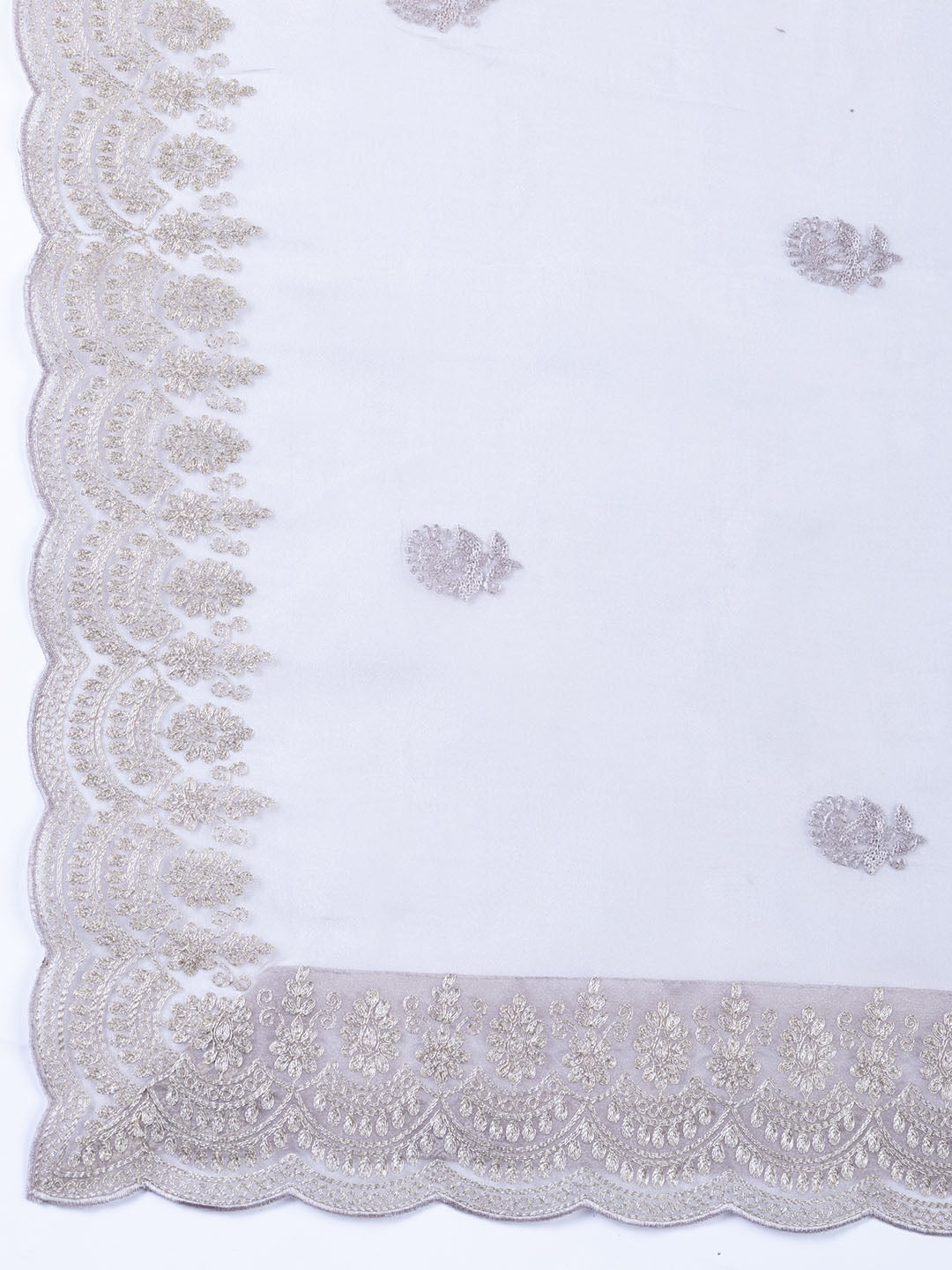 Embroidered Organza Unstitched Suit With Dupatta