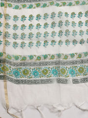 Printed Cotton Blend Unstitched Suit Piece With Dupatta