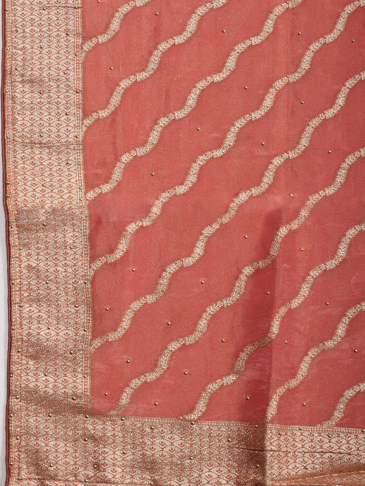Woven Tissue Unstitched Suit Piece With Dupatta