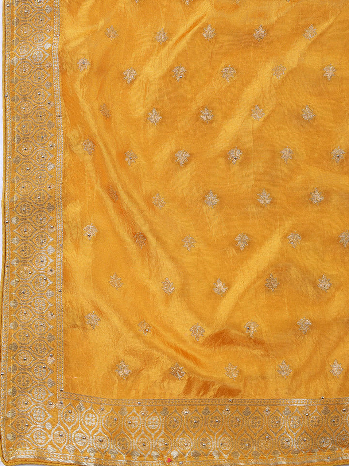 Woven Art Silk Unstitched Suit Piece With Dupatta