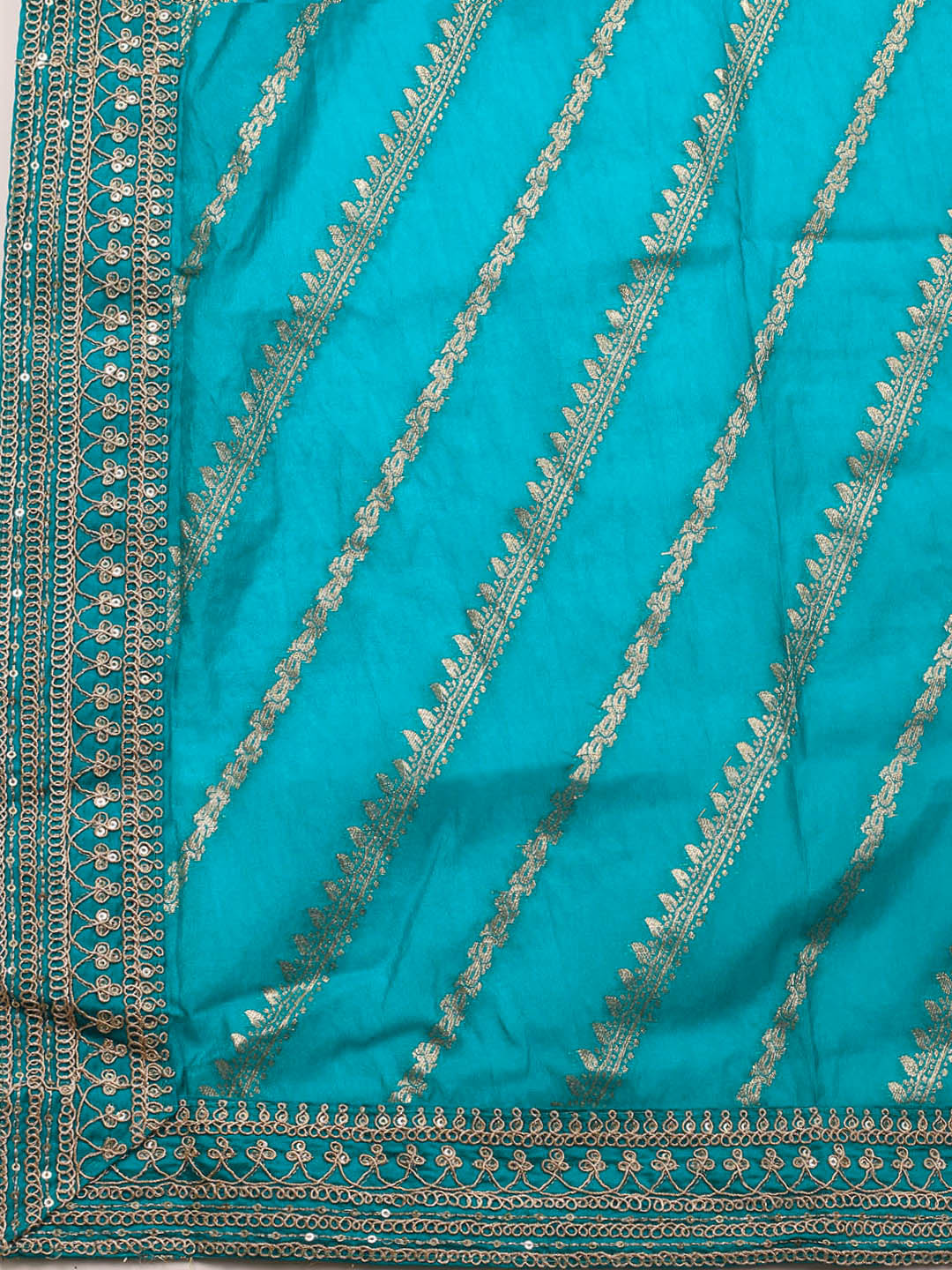 Neck Embroidery Chanderi Unstitched Suit With Dupatta
