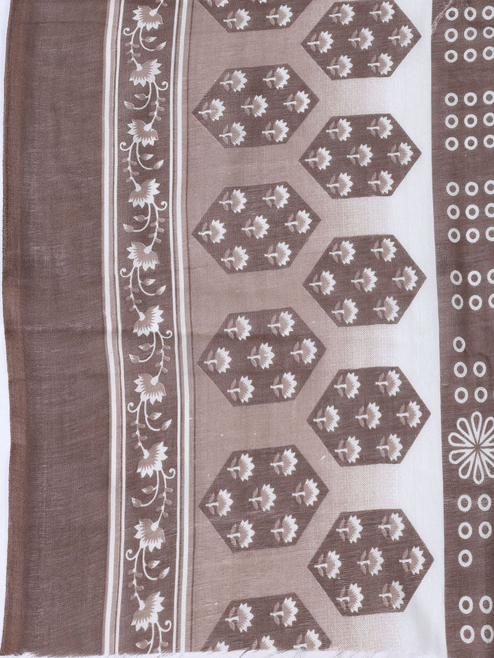Printed Cotton Blend Unstitched Suit With Dupatta