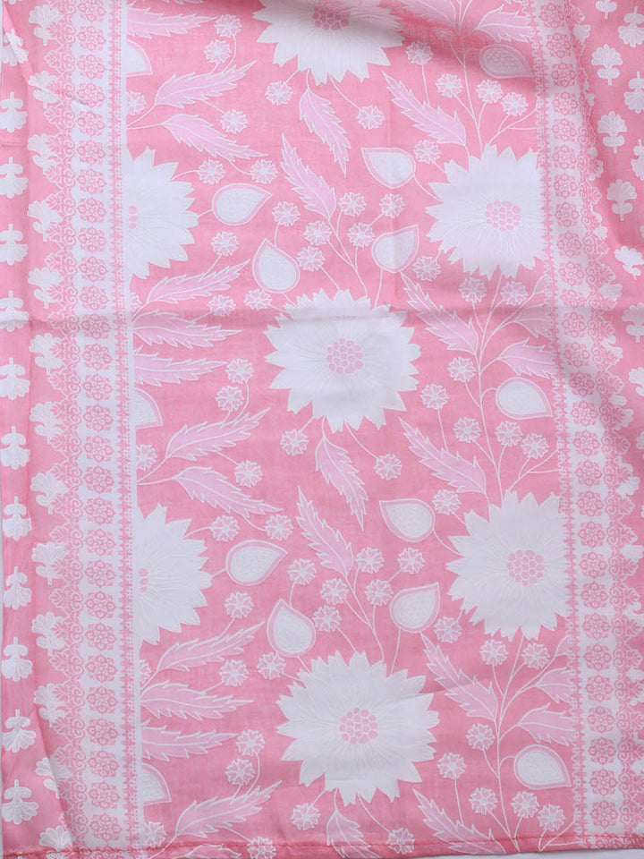 Printed Cotton Blend Unstitched Suit With Dupatta