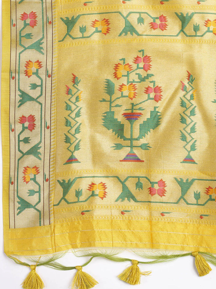 Woven Chanderi Unstitched Suit Piece With Dupatta