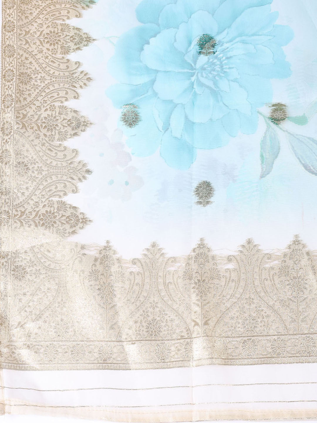 Neck Embroidered Tissue Unstitched Suit Piece With Dupatta