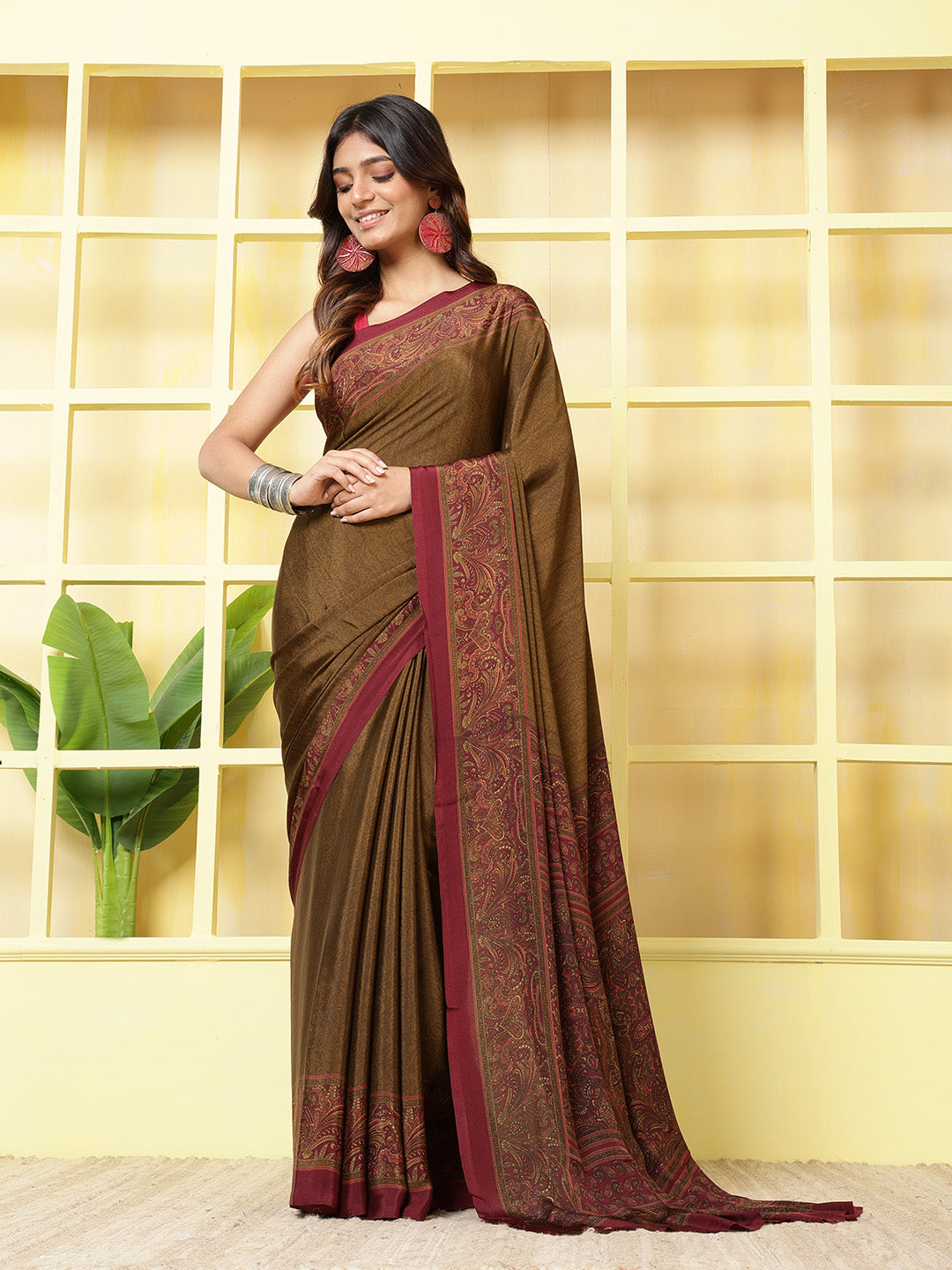 Digital Printed Crepe Saree