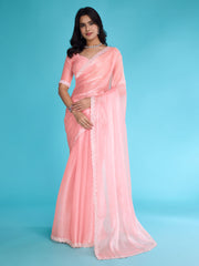 Stone Work Border Chiffon Saree