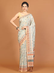 Digital Printed Tussar Woven Saree