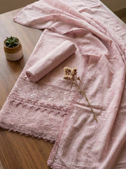 Printed Cotton Blend Unstitched Suit With Pant & Dupatta