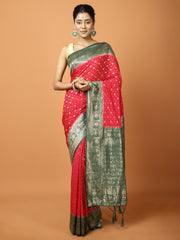 Zari Border Georgette Woven Saree