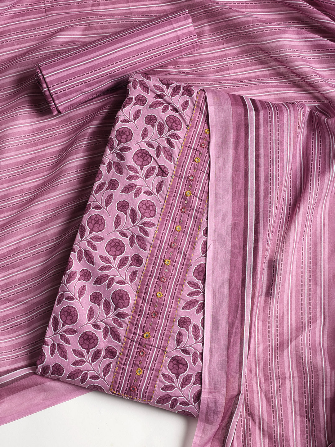 Printed Cotton Printed Unstitched Suit With Dupatta
