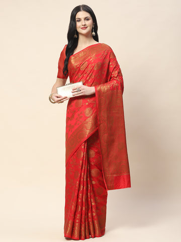 Zari Jaal Woven Handloom Saree