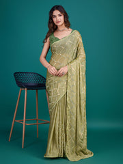 Sequins Embroidery Georgette Saree