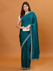 Stone Booti Chinon Woven Saree