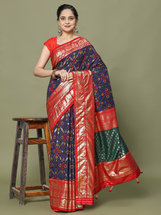 Patola Printed Art Silk Woven Saree