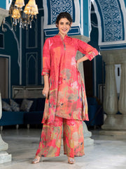 Floral Printed Cotton Straight Kurta With Palazzo