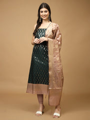 Woven Chanderi Unstitched Suit Piece With Dupatta