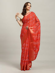 Bandhani Printed Dola Cotton Saree