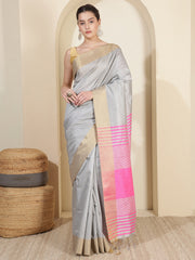 Zari Border Woven Art Silk Saree