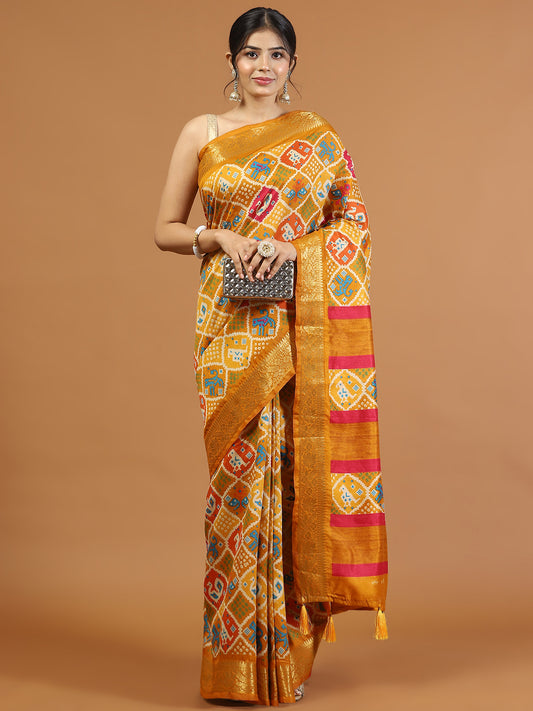 Patola Printed Tussar Woven Saree