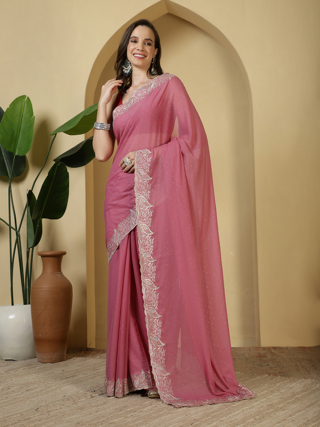 Sequence Work Georgette Saree