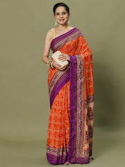 Bandhani Printed Art Silk Woven Saree