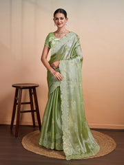 Embroidered Chiffon Saree