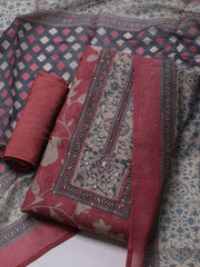Printed Chanderi Unstitched Suit With Dupatta