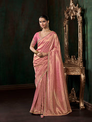 Woven Design & Embroidered Border Art Silk Saree