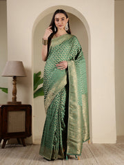 Woven Design Satin Saree