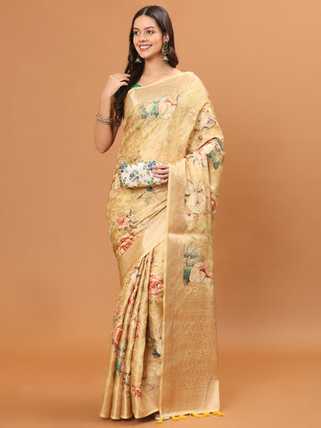 Digital Floral Printed Handloom Saree