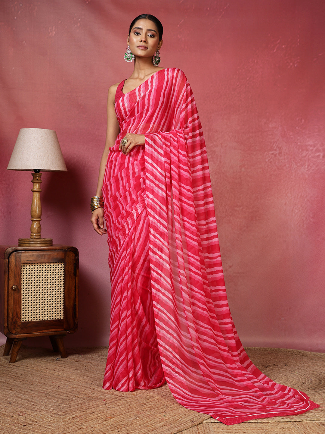 Abstract Printed Georgette Saree