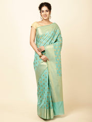Zari Border Booti Woven Cotton Saree