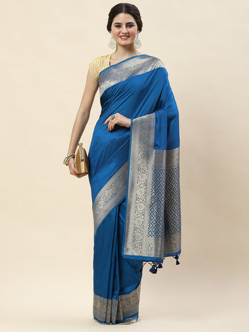 Plain Zari Border Woven Saree